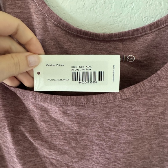 NWT Outdoor Voices CloudKnit Crop Tank in XXXL in New Taupe - Picture 3 of 5